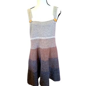 Free People L wool Angora Academia Striped Jumper School Girl